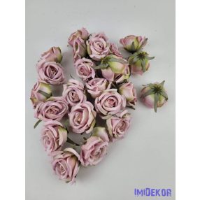 Rózsa selyemvirág fej 5 cm AUT - Fáradt Rózsaszín