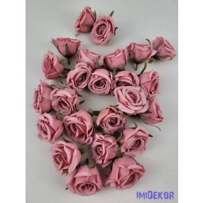 Rózsa selyemvirág fej 5 cm AUT - Antik Rózsaszín
