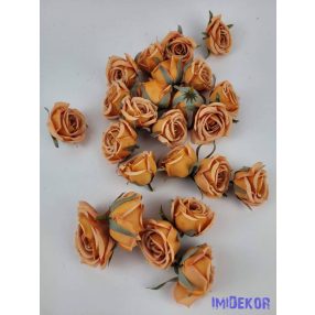 Rózsa selyemvirág fej 5 cm AUT - Narancs