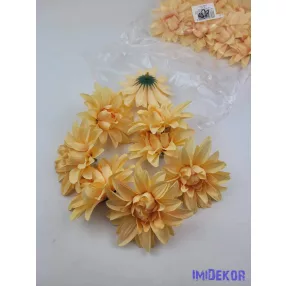 Dália selyemvirág fej 9cm - Sárgabarack