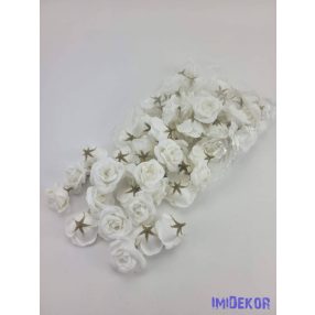 Rózsa selyemvirág fej kb 4-5cm - Fehér