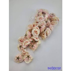Rózsa selyemvirág fej kb 4-5cm - Rózsaszínes Barack