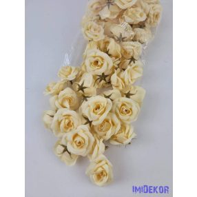 Rózsa selyemvirág fej kb 4-5cm - Krém