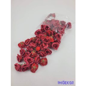 Rózsa selyemvirág fej kb 4-5cm - Piros