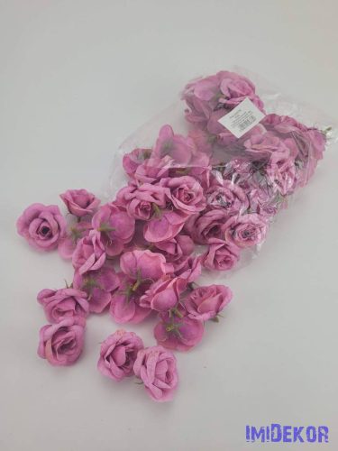 Rózsa selyemvirág fej kb 4-5cm - Sötét Rózsaszín