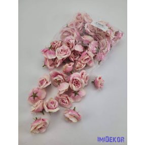 Rózsa selyemvirág fej kb 4-5cm - Barackos Rózsaszín