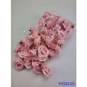 Rózsa selyemvirág fej kb 4-5cm - Rózsaszín