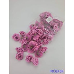 Rózsa selyemvirág fej kb 4-5cm - Sötét Rózsaszín