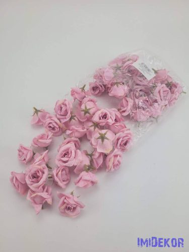 Rózsa selyemvirág fej kb 4-5cm - Rózsaszín