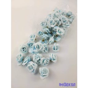 Rózsa selyemvirág fej kb 4-5cm - Világoskék