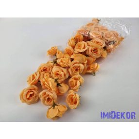 Rózsa selyemvirág fej kb 4-5cm - Halvány Narancs