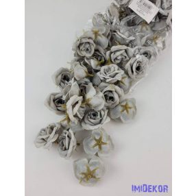 Rózsa selyemvirág fej kb 4-5cm - Szürke
