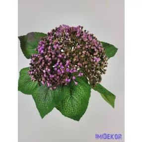Bogyós 7 ágú díszítő csokor levéllel 30 cm - Lila