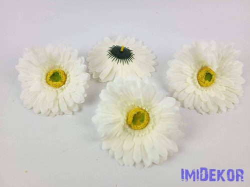 Gerbera selyemvirág fej 12,5 cm - Krém