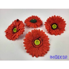 Gerbera selyemvirág fej 12,5 cm - Piros