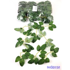 Rózsa levél 6db/fűzhető ág 19x9 cm - Sötét Zöld