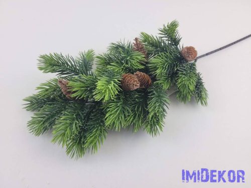 Fenyő ág tobozzal 47cm - Zöld