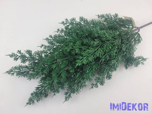 Tuja ág 68cm - Mű hópihés Sötét