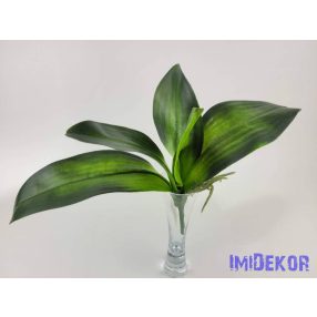 Orchidea 5 ágú élethű levél gyökérrel 20x45 cm