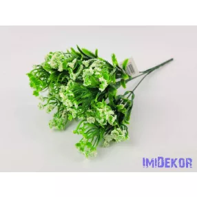 Rezgő 5 ágú mű díszítő csokor 31 cm - Fehér