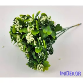 Bogyós 5 ágú kötegelt rezgő csokor 26 cm - Krém