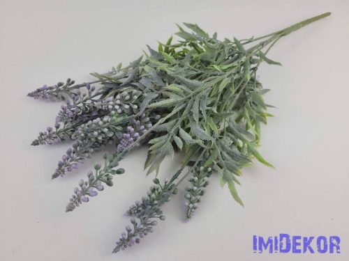 Bogyófürtös 5 ágú műzöld bokor 44 cm - Lila