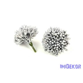 Dús gombóc pozsgás 8x8cm - Ezüst