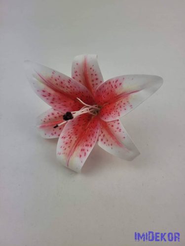 Gumi liliom fej D14cm - Fehér-Rózsaszín