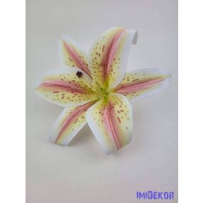 Gumi liliom fej D21,5cm - Krém-Rózsaszín Cirmos