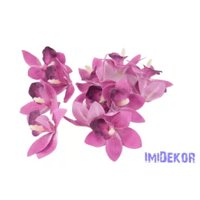 Orchidea gumis művirág fej 9 cm - Lila