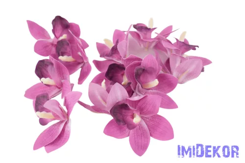 Orchidea gumis művirág fej 9 cm - Lila