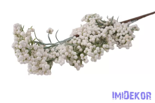 Csillámos apró bogyós ág 67cm - Fehér