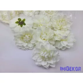 Dália selyemvirág fej 11cm - Krém