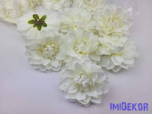 Dália selyemvirág fej 11cm - Krém