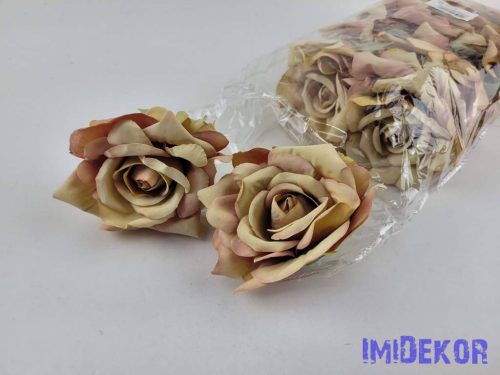 Rózsa selyemvirág fej nyílott 10 cm 911 - Őszi