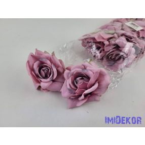   Rózsa selyemvirág fej nyílott 10 cm 911 - Világos Mályva