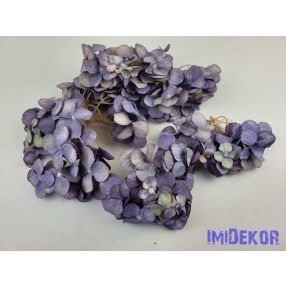 Hortenzia fej antik selyemvirág 16 cm - Lila