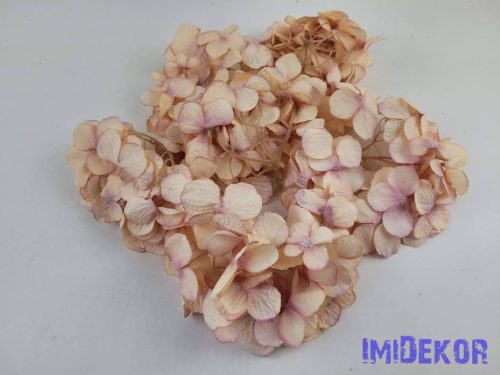 Hortenzia fej antik selyemvirág 16 cm - Barack