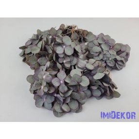 Hortenzia fej antik selyemvirág 16 cm - Szürkés Lila