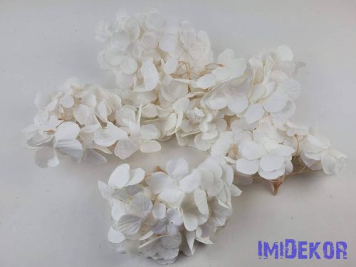 Hortenzia fej antik selyemvirág 16 cm - Ekrü