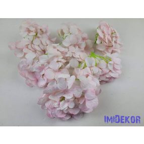Hortenzia fej antik selyemvirág 16 cm - Babarózsaszín