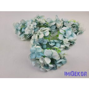 Hortenzia fej antik selyemvirág 16 cm - Kék