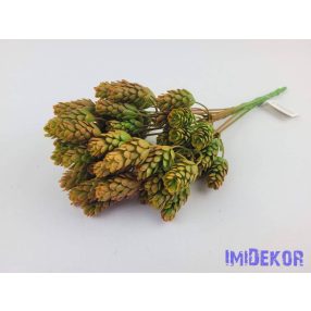 Komló 9 ágú műzöld csokor 33cm - Piruló