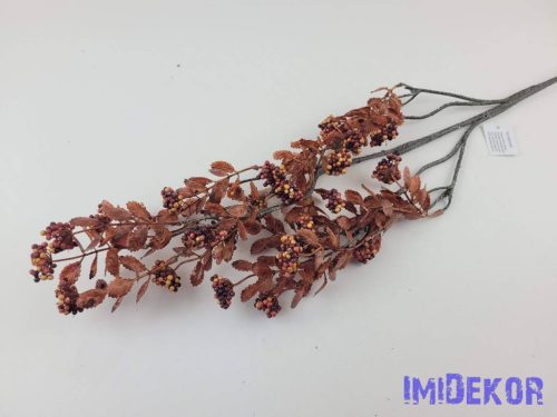 Őszi hamvas leveles-bogyós ág 90cm - Barna