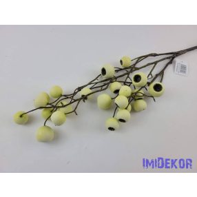 Bogyós ág 66cm - Zöldes Krém