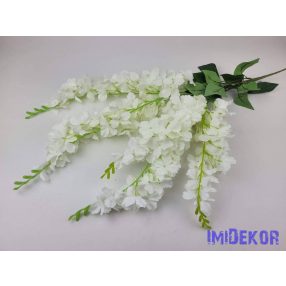 Csüngős akác 5 ágú selyemvirág 65cm - Fehér