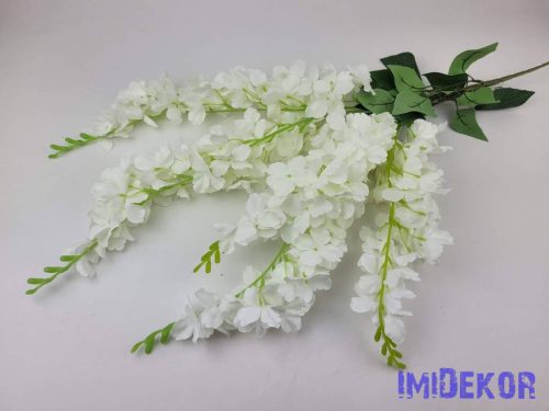 Csüngős akác 5 ágú selyemvirág 65cm - Fehér