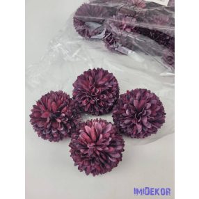 Krizantém selyemvirág fej D6,5cm - Burgundi