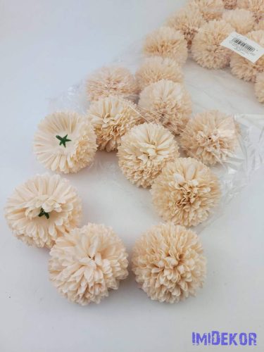Krizantém selyemvirág fej D6,5cm - Púder 30