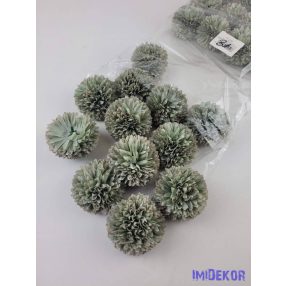 Krizantém selyemvirág fej D6,5cm - Antik Zöld